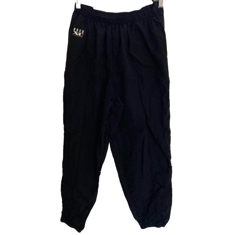 Vtg 90s Koch XC Sporthill Nylon Windbreaker Pants Womens Large Black Made in USA